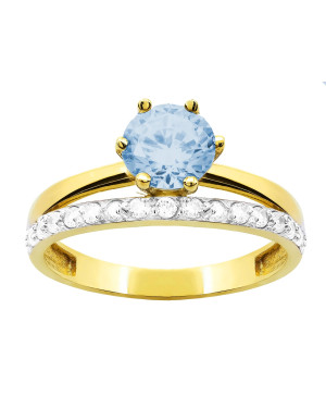 Gold ring 8k blue stone