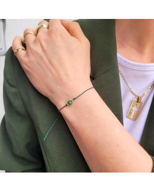 Złota bransoletka sznurkowa na dłoń STÓPKI BOBO MINI