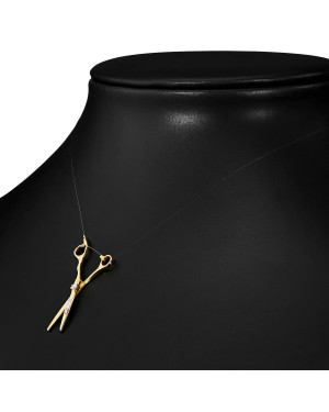 Gold scissors adorned with cubic zirconia 14k test