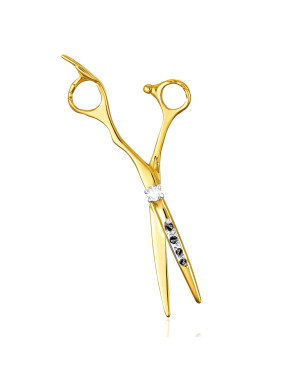 Gold scissors adorned with cubic zirconia 14k test