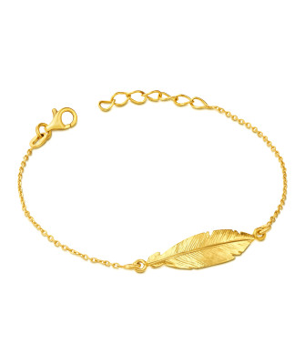 Silver bracelet Swan charm coated with 18k gold