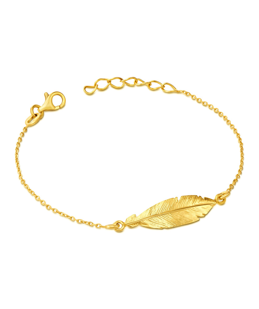 Silver bracelet Swan charm coated with 18k gold