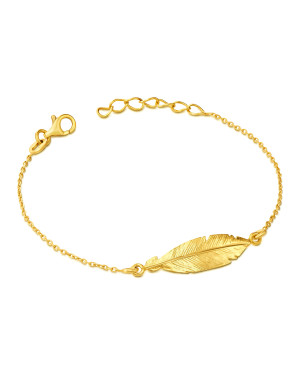 Silver bracelet Swan charm coated with 18k gold