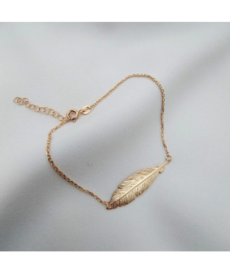 Silver bracelet Swan charm coated with 18k gold