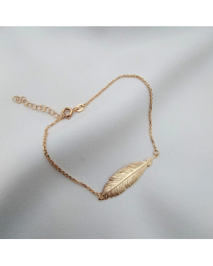 Silver bracelet Swan charm coated with 18k gold