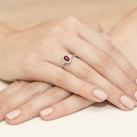 Gold ring with diamond EY-312 ruby ​​| GoldJewellery