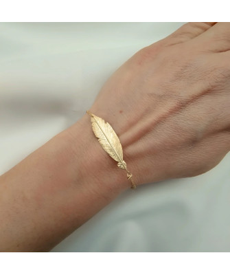 Silver bracelet Swan charm coated with 18k gold