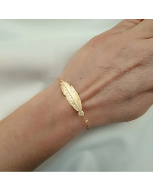 Silver bracelet Swan charm coated with 18k gold