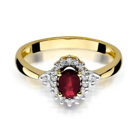 Gold ring with diamond EY-312 ruby ​​| GoldJewellery