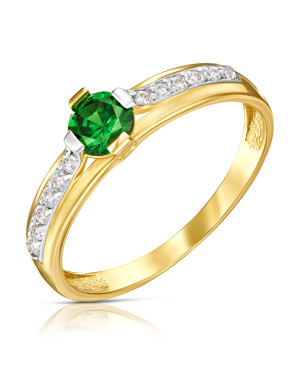 Ring with a green stone 8k