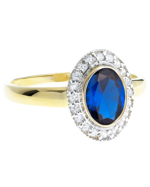 Ring with a large 8k blue stone