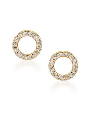 14k gold earrings with stone hoops