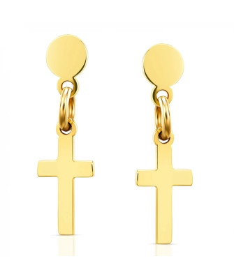 14k gold stud earrings with cross