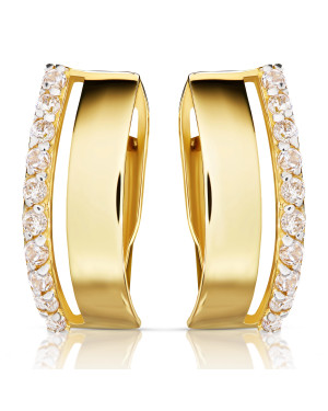 Gold earrings 8k with white stones