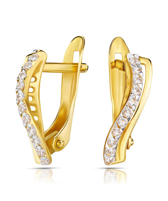 Gold earrings 8k delicate wave