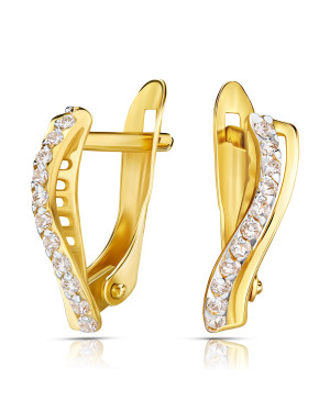 Gold earrings 8k delicate wave