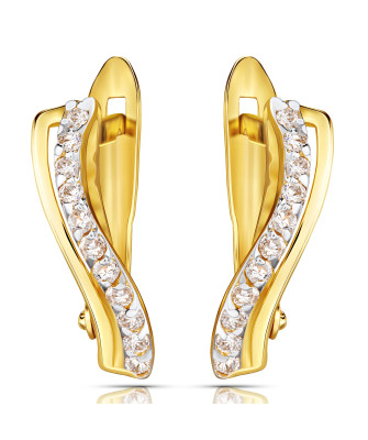 Gold earrings 8k delicate wave