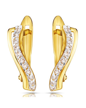 Gold earrings 8k delicate wave
