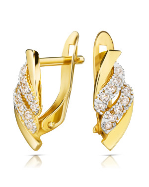 Gold earrings with stones 8k