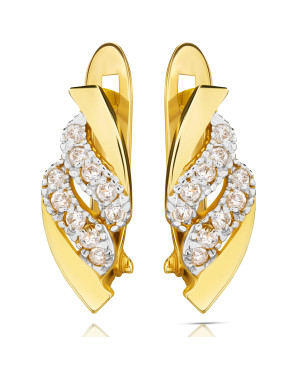Gold earrings with stones 8k