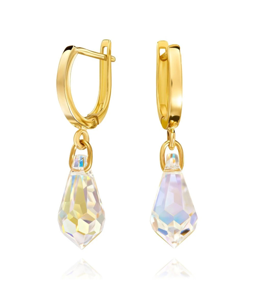 Swarovski Crystal 14k Gold Earrings