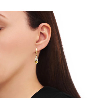 Złote kolczyki Swarovski Crystal 14k