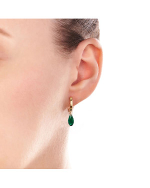 Gold earrings Nature made with Swarovski Crystal 14k