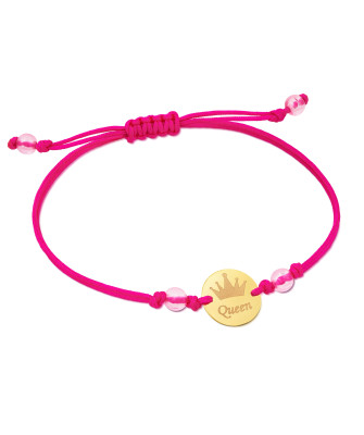 Gold cord bracelet for hand Queen Pink I