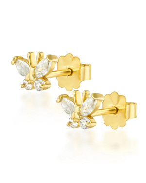 Gold butterfly earrings 14k