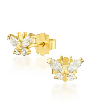 Gold butterfly earrings 14k