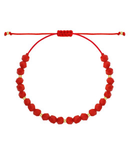 Gold cord bracelet for the hand with a 14k charm