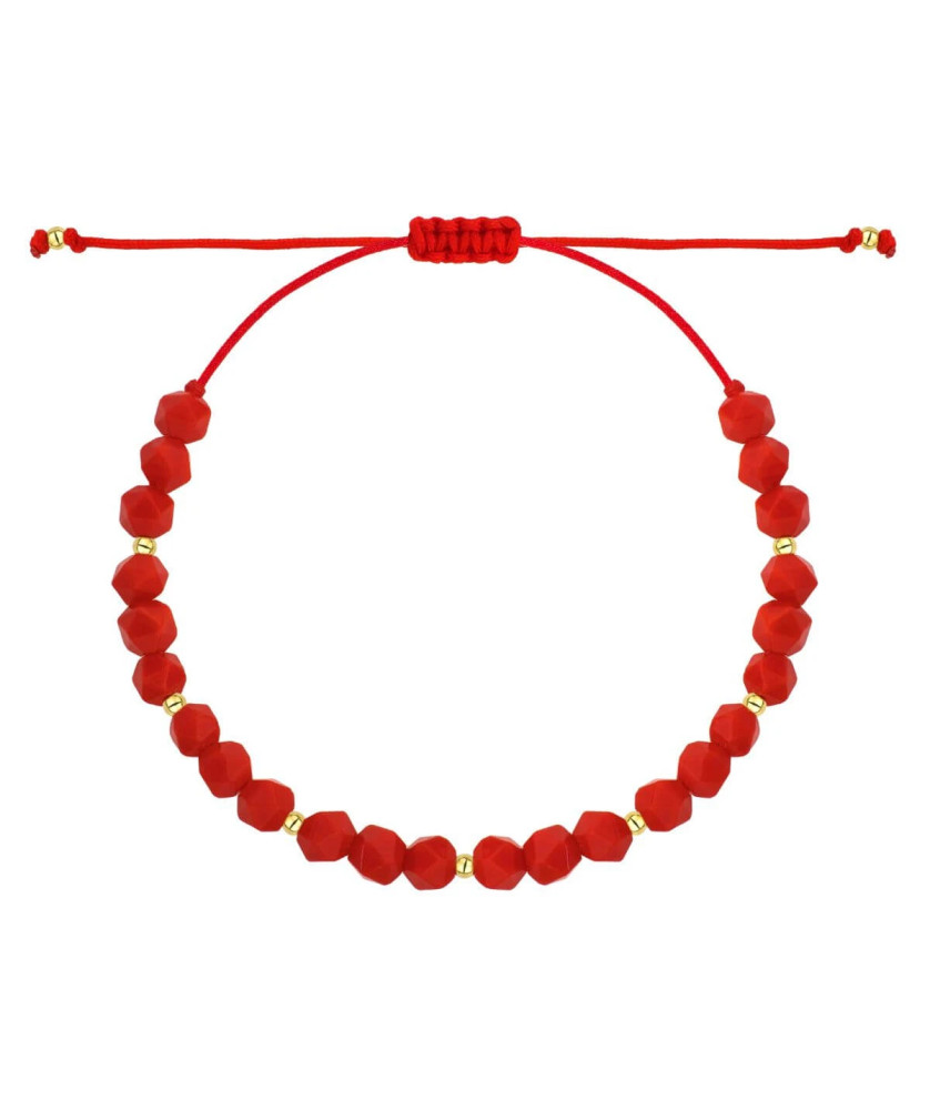 Gold cord bracelet for the hand with a 14k charm