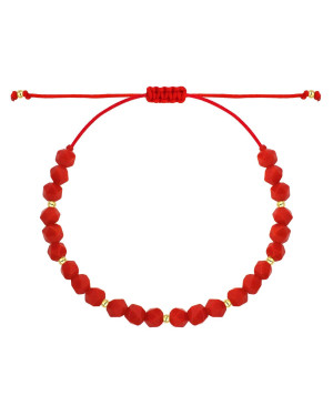 Gold cord bracelet for the hand with a 14k charm