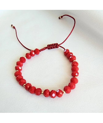 Gold cord bracelet for the hand with a 14k charm