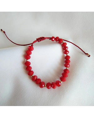 Gold cord bracelet for the hand with a 14k charm