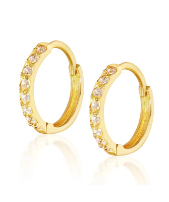 Earrings for a girl with cubic zirconia 14k gold test