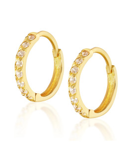 Earrings for a girl with cubic zirconia 14k gold test