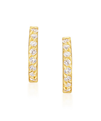 Earrings for a girl with cubic zirconia 14k gold test