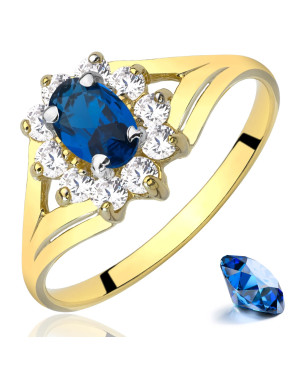 Marquise ring with blue stone