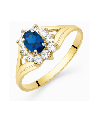 Marquise ring with blue stone