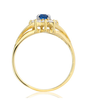 Marquise ring with blue stone