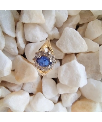 Marquise ring with blue stone
