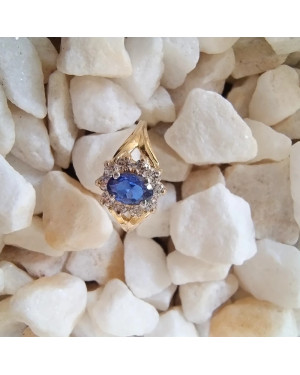 Marquise ring with blue stone