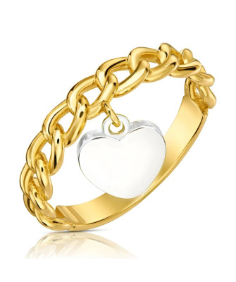 14k chain ring with heart