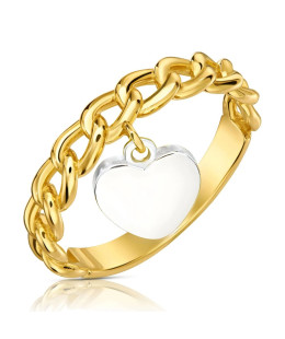 14k chain ring with heart
