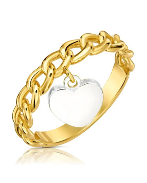 14k chain ring with heart