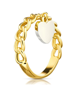 14k chain ring with heart