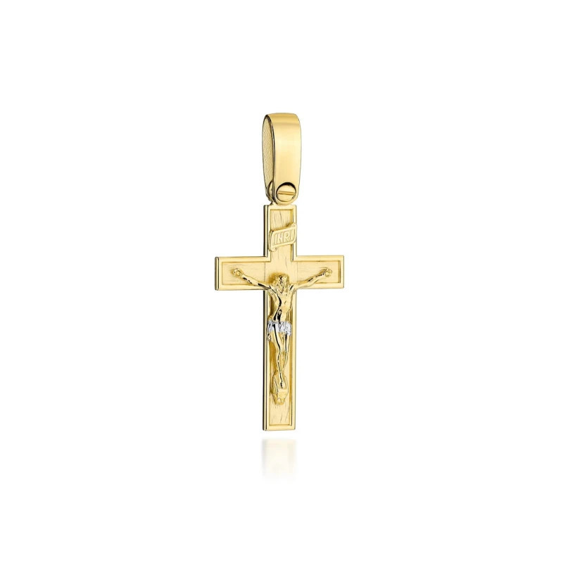 ⭐ Gold satin cross with a decoration of the crucified Jesus ♥ GoldJewellery