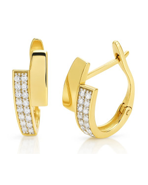 Asymmetric earrings 14k white stones