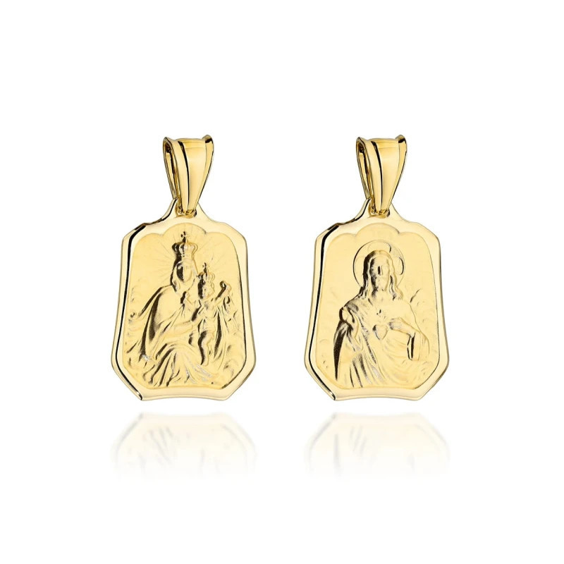 ⭐ Large gold satin scapular medallion ♥ GoldJewellery ⭐ Large gold satin scapular medallion ♥ GoldJewellery